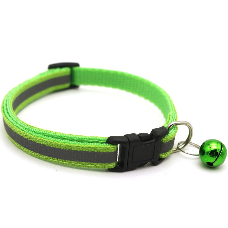 Adjustable Reflective Pet Collar with Bell Luminous Cat & Dog Collar | 19-32cm