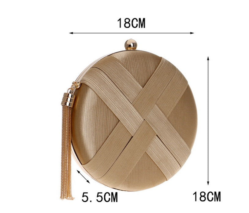 Elegant Satin Tassel Clutch Bag Evening Party Purse Wedding Bridal