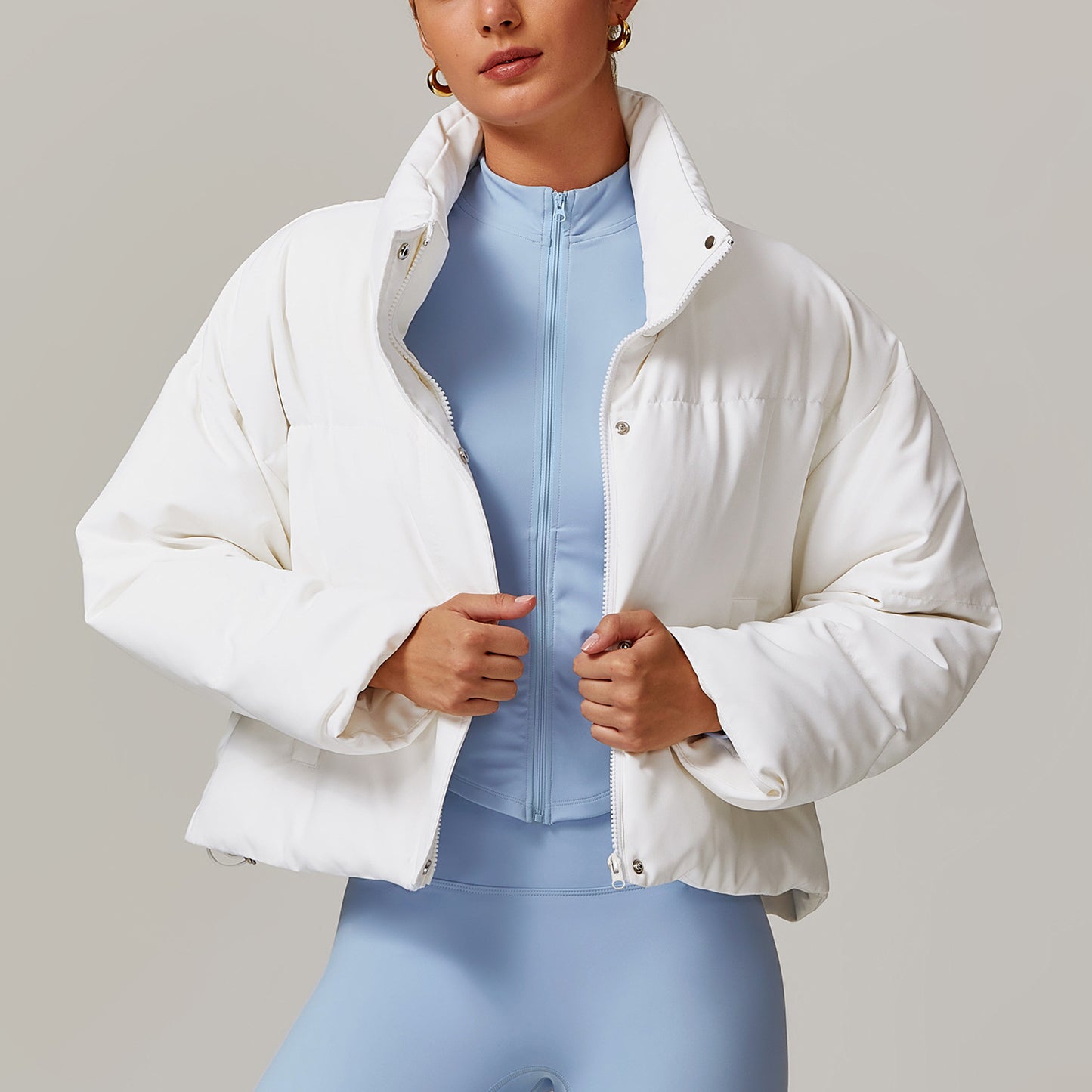 Women's Premium Duck Down Jacket Waterproof Lightweight Winter Coat White