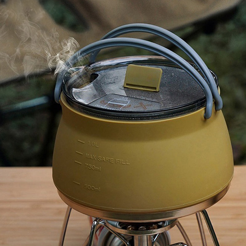 Travel Camping Silicone Kettle Lightweight Collapsible Space Efficient Design