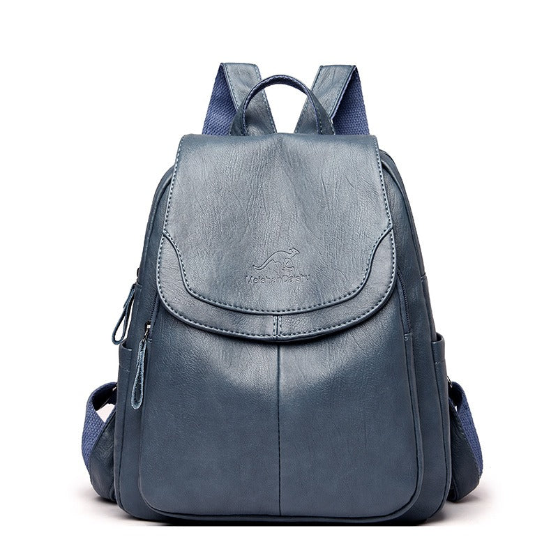 Women's Waterproof Faux Leather Backpack Durable Anti-Theft Travel School Bag