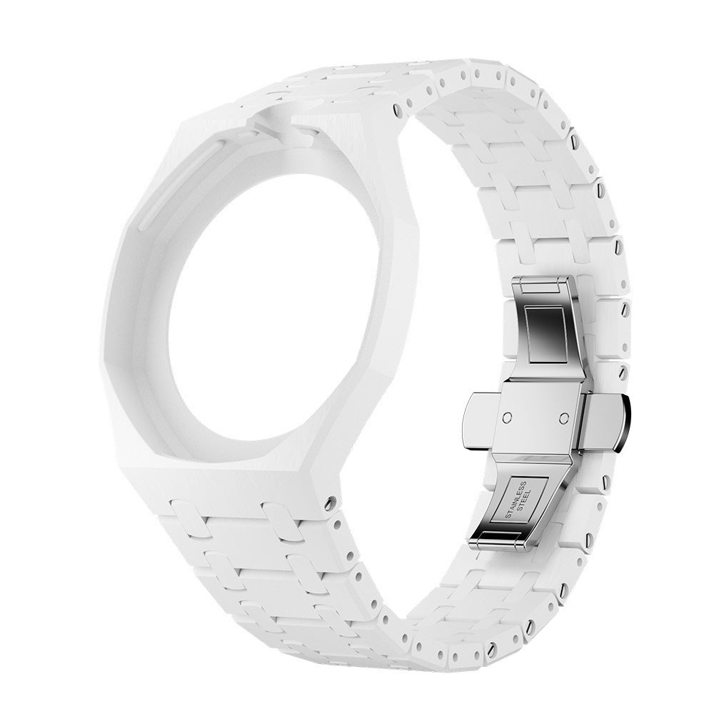 For AP x Swatch Royal Pop Ceramic Watch Case Strap Brushed Stainless Steel Clasp