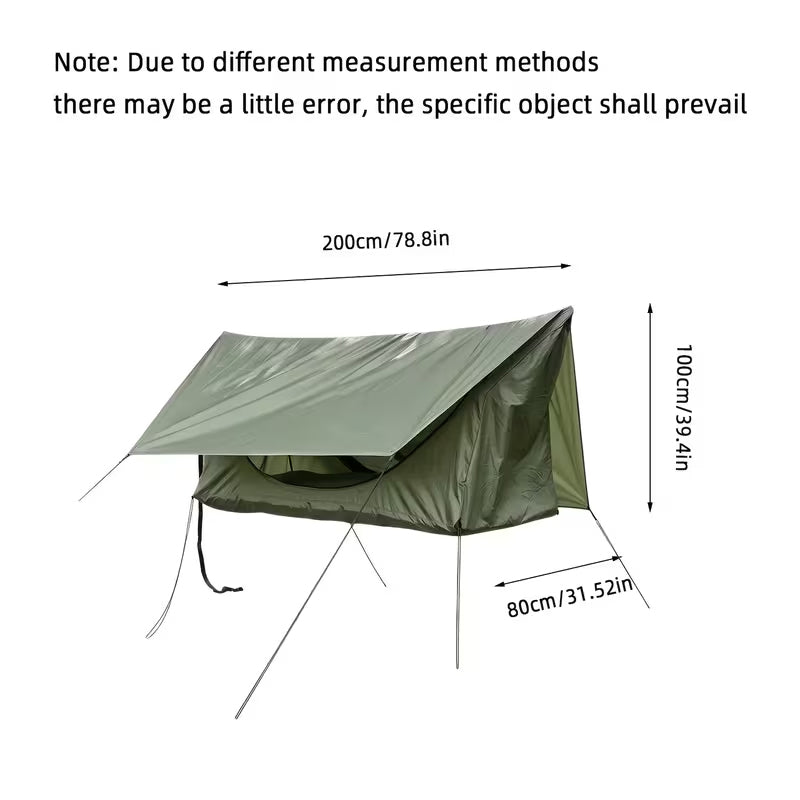 Zip Mosquito Net Hammock Tent 200x80cm Adult Hanging Chair With Rainfly Camping