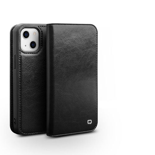 Genuine Leather Flip Card Case Fits iPhone 16 15 14 13 12 11 Pro Max Shockproof