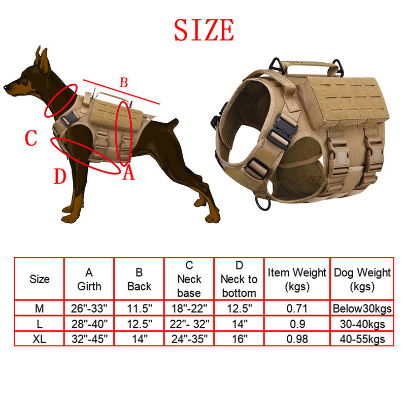 Outdoor Tactical Dog Harness Clothing New Storage Waterproof Training Vest Dogs