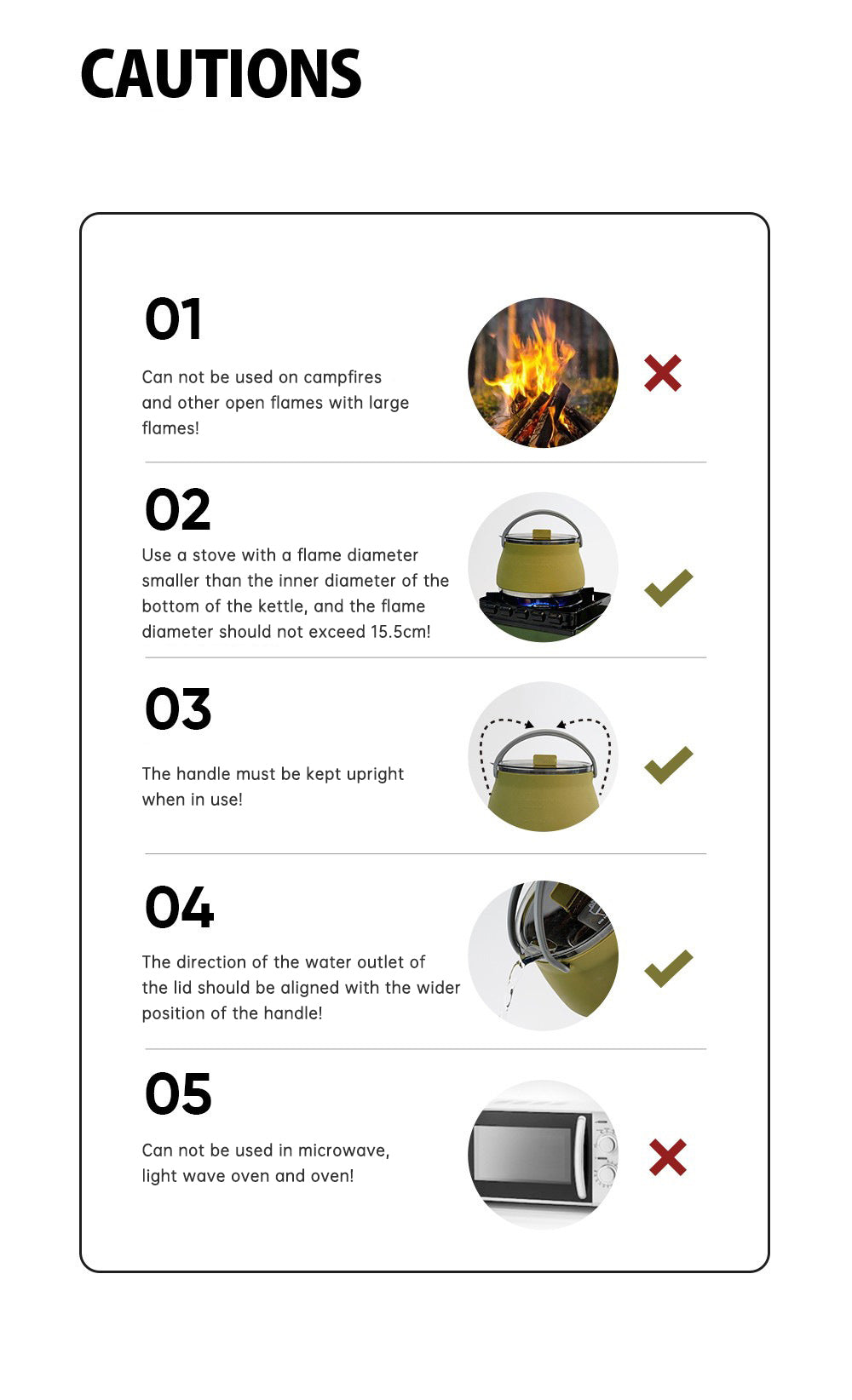 Travel Camping Silicone Kettle Lightweight Collapsible Space Efficient Design
