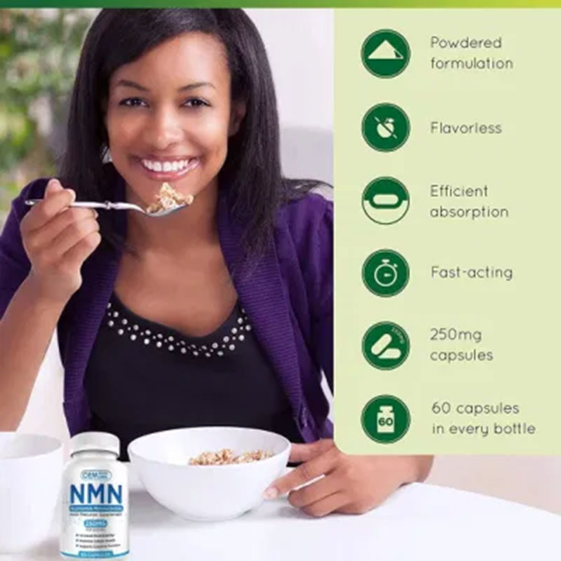 NMN (Nicotinamide Mononucleotide) Capsules - NAD+ Precursor Supplement, 250mg, 60 Capsules