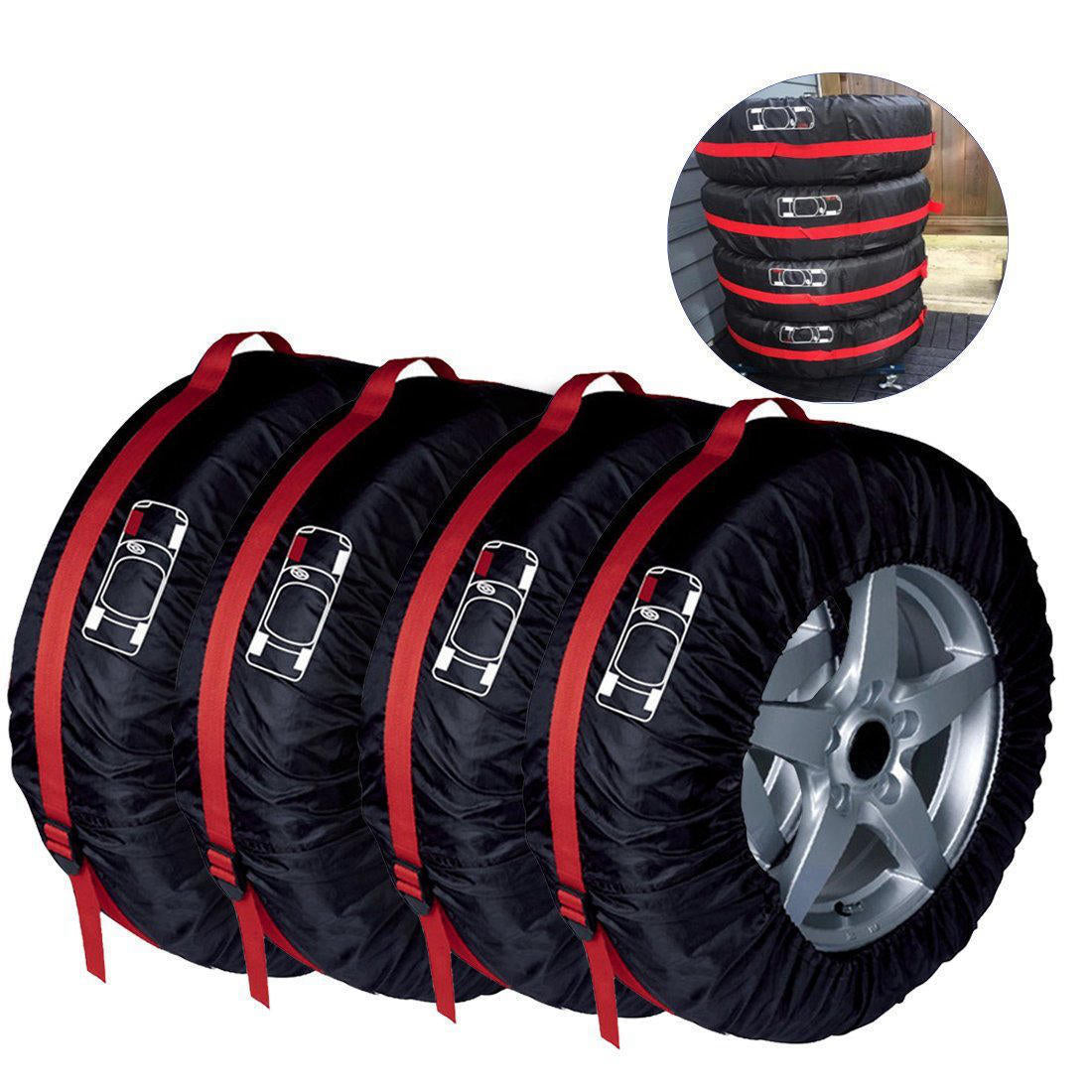 Oxford Fabric Weather Resistant Car Tyre Protection Covers Durable Set of Four