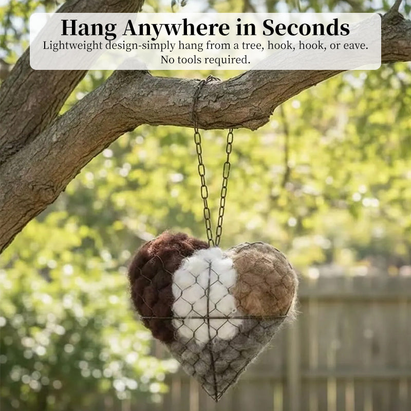 Heart-Shaped Outdoor Garden Bird Nest Weatherproof Unique Yard Art Decoration