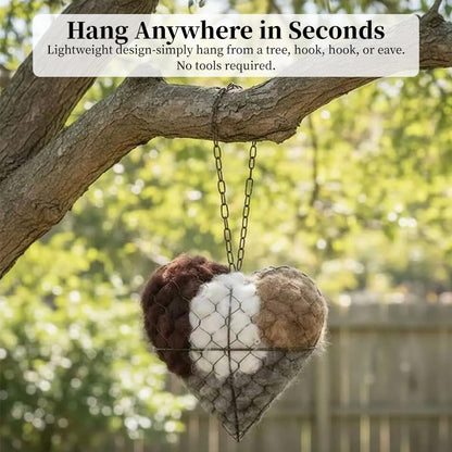 Heart-Shaped Outdoor Garden Bird Nest Weatherproof Unique Yard Art Decoration