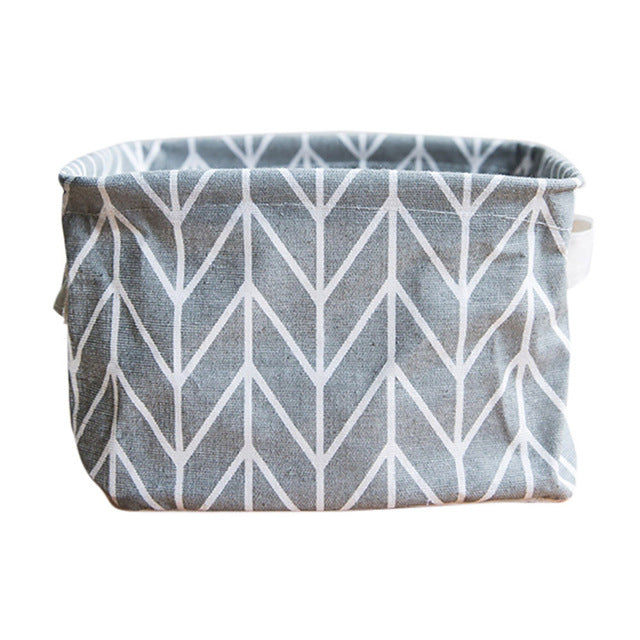 Foldable Fabric Storage Basket Desktop Closet Organiser Toy Box Loop Handles
