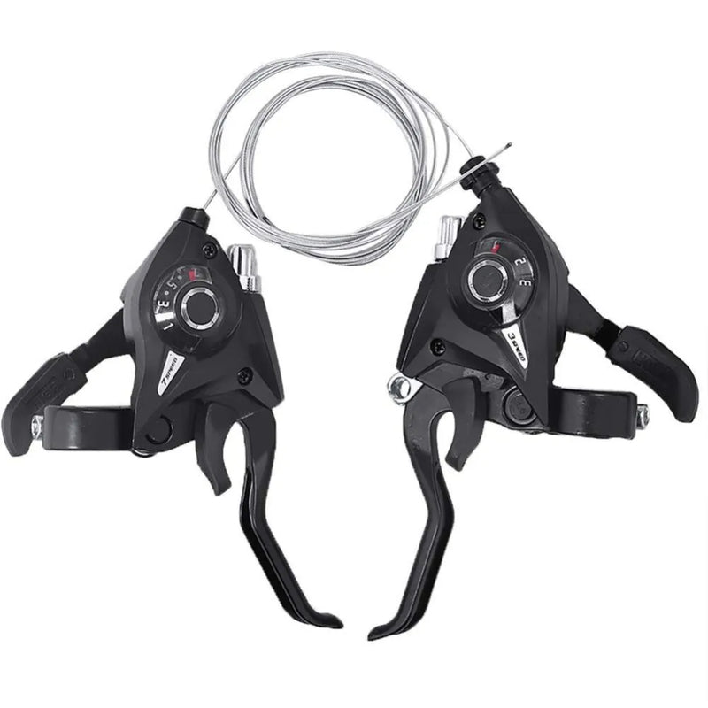 MTB Bicycle Shifter Levers 3x7 21 Speed Brake Shift Cable Cycling Disc Handle