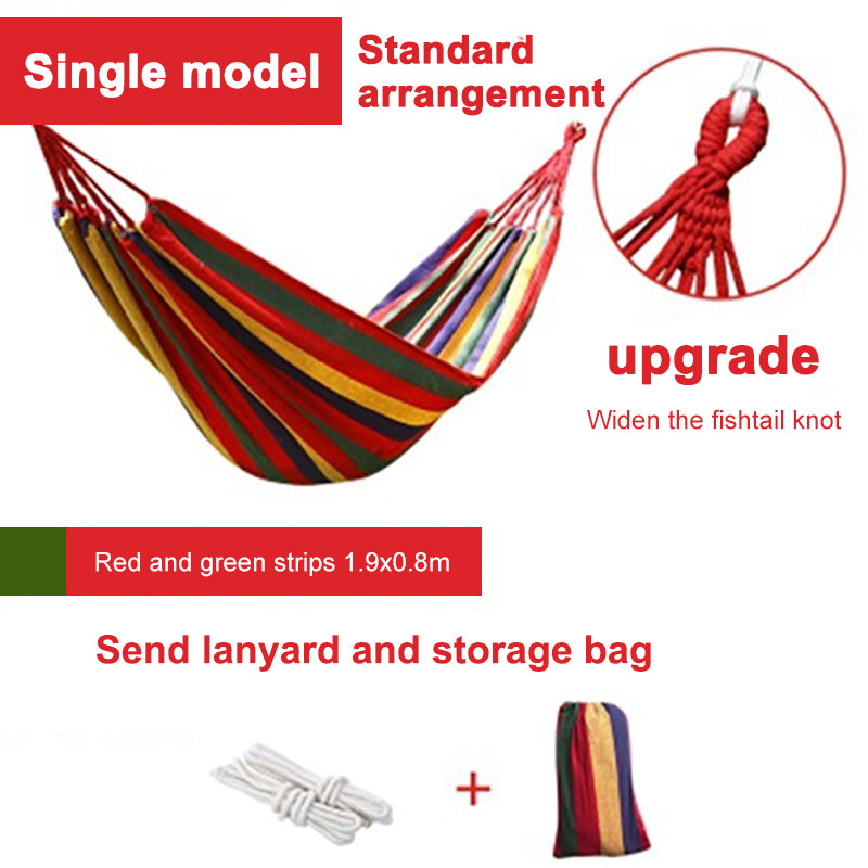 Outdoor Single Hammock 260x80cm Lightweight Durable Canvas Travel Sleep Gear