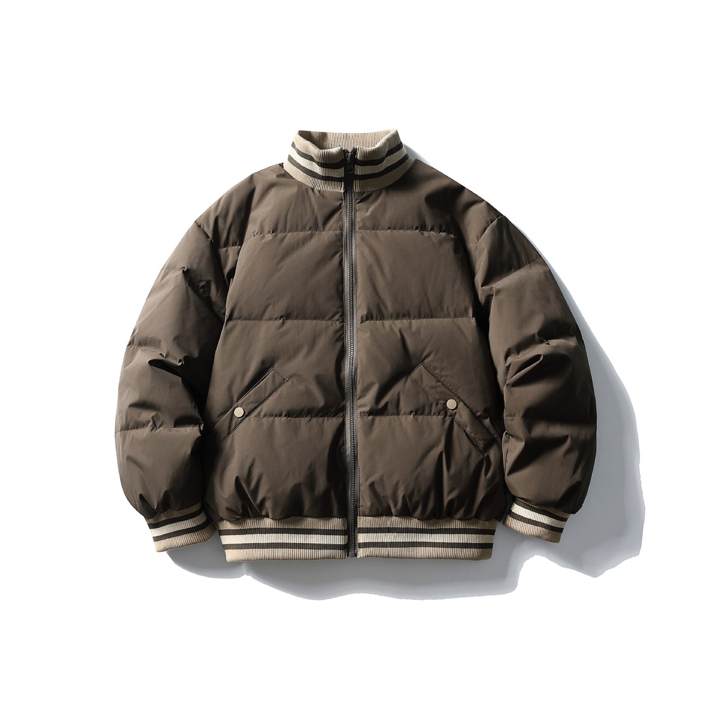 Men's Insulated Winter Jacket Casual Zip-Up Warm Outerwear with Loose Fit Design