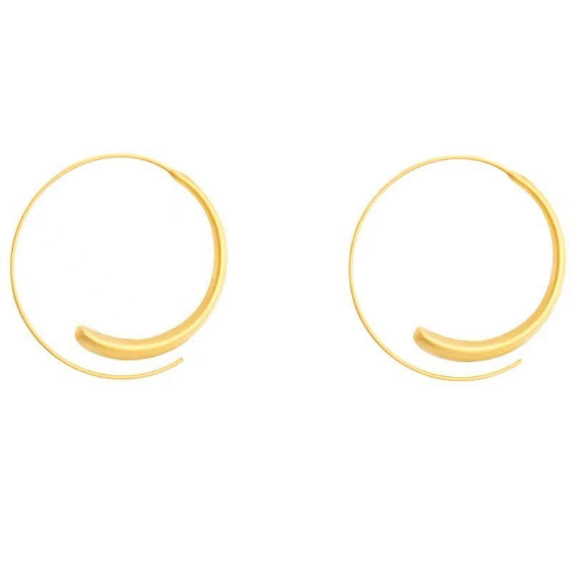 Exaggerated Round Circle Earrings Simple Ear Hooks for Women Fashion Jewelry