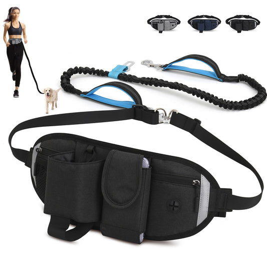 Hands-Free Dog Walking Belt Waterproof with Bungee Leash and Adjustable Waist