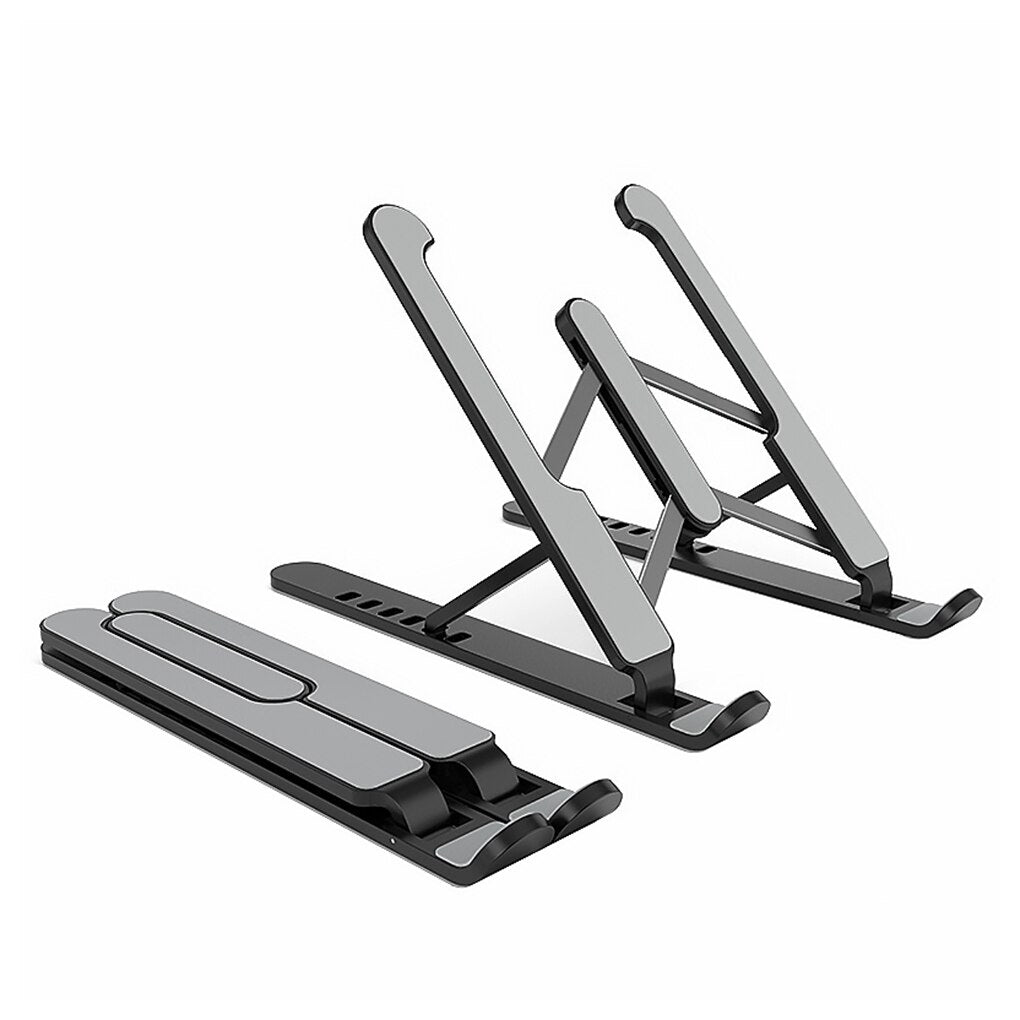 Portable Aluminium Laptop Stand Foldable Height Adjustable Silicone Pads Cooling