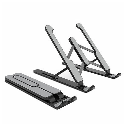 Portable Aluminium Laptop Stand Foldable Height Adjustable Silicone Pads Cooling