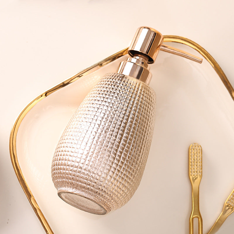 4pc Set Rose Gold Ceramic Tooth Brush Soap Dish Dispenser Bathroom
