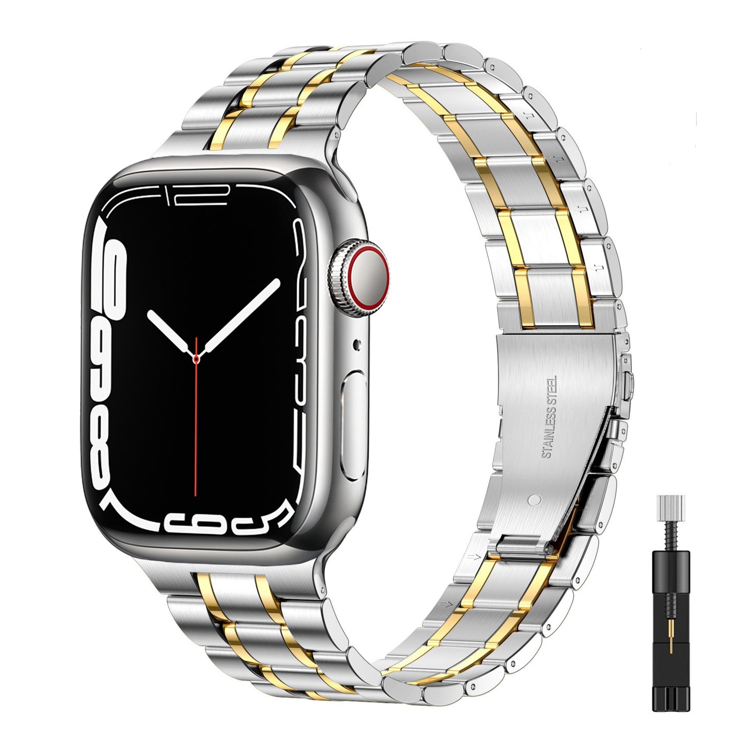 Stainless Steel Metal Strap for Apple Watch 3 4 5 6 7 8 9 Ultra Silver Rose Gold