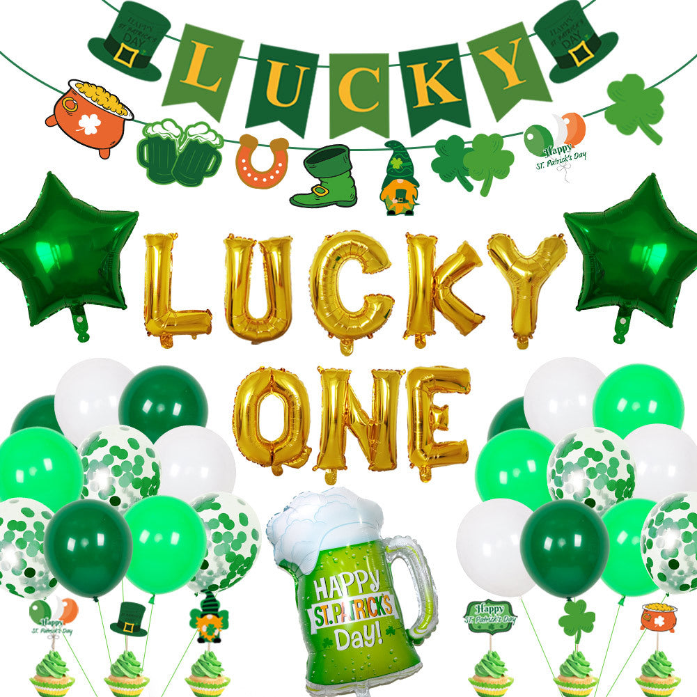 St Patrick's Day Latex Aluminium Film Balloon Decorative Festive Party Bundle