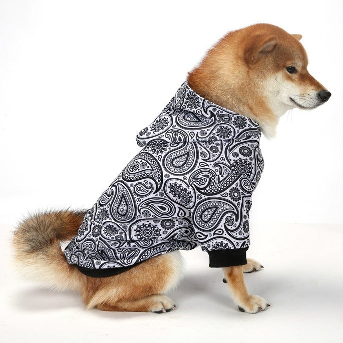 Plaid Christmas Pet Hoodie Warm Dog Clothing Small to Large Dogs Floral
