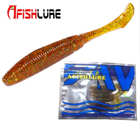 Soft Worm Paddle Tail Lure 6 Pack 75mm 3.2g Freshwater Bass Swimbait Fishing