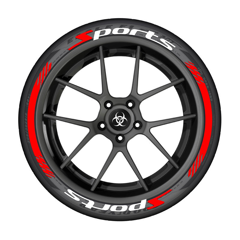 3D Sports Series Vehicle Tire Stickers Durable Rubber Weatherproof 33cm Long