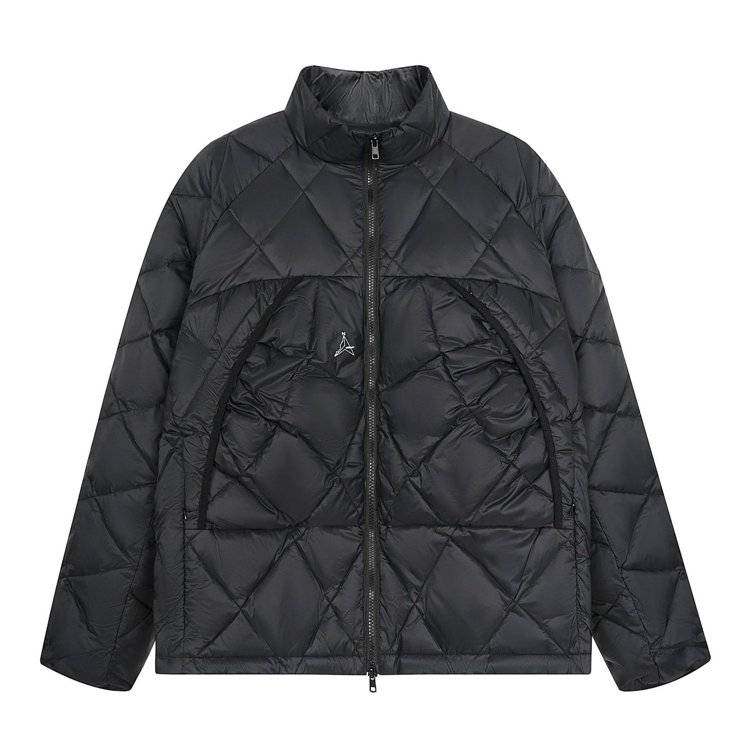 Unisex Vintage Duck Down Jacket with Loose Fit, Stand Collar, and Zipper Closure