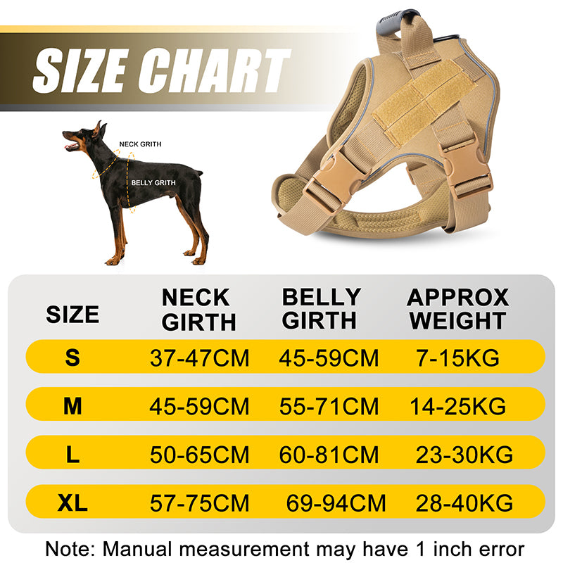 Large Breed Tactical Dog Vest Military Training Harness Molle System Adjustable