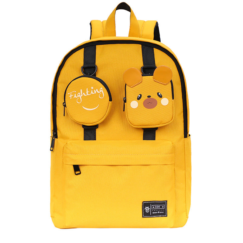 Junior High School Girl Oxford Backpack Lightweight Durable Spacious Zippered Pockets