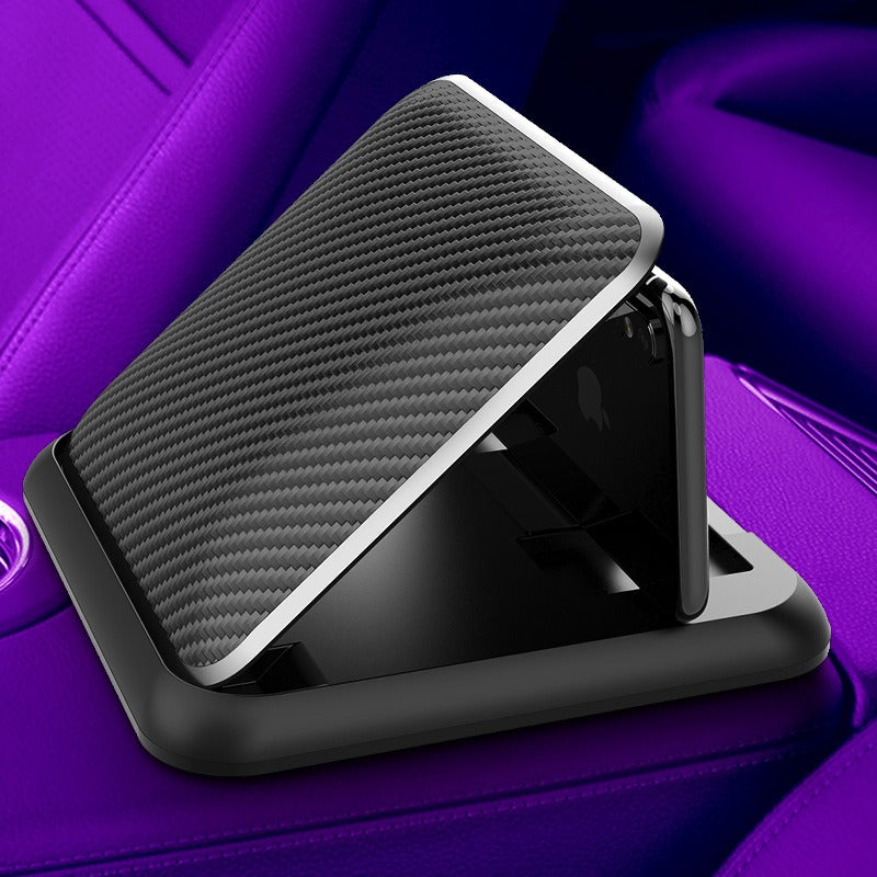 Car Dashboard Mobile Phone Holder Secure Adjustable Carbon Fibre Surface Grip