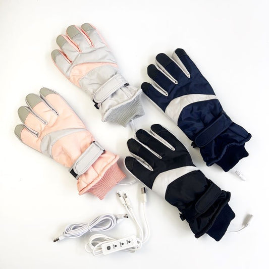 Heated Ski Gloves USB Electric Winter Waterproof Touchscreen Anti-Slip