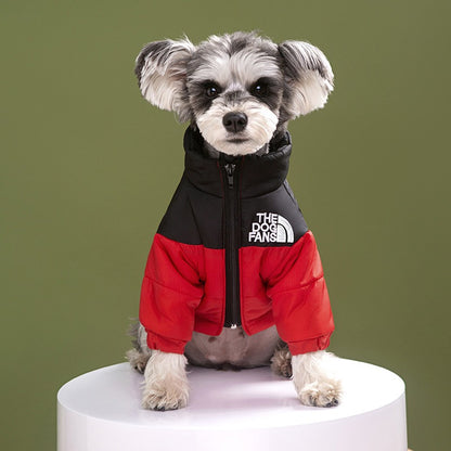 The Dog Fans Windproof Warm Dog Puffer Jacket Winter Coat Large Style Pets Face