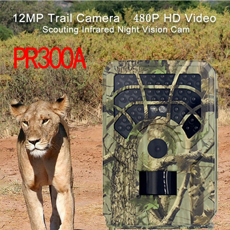 PR300A Infrared Night Vision Wildlife Trail Camera 12MP 1080P 120° PIR Sensor