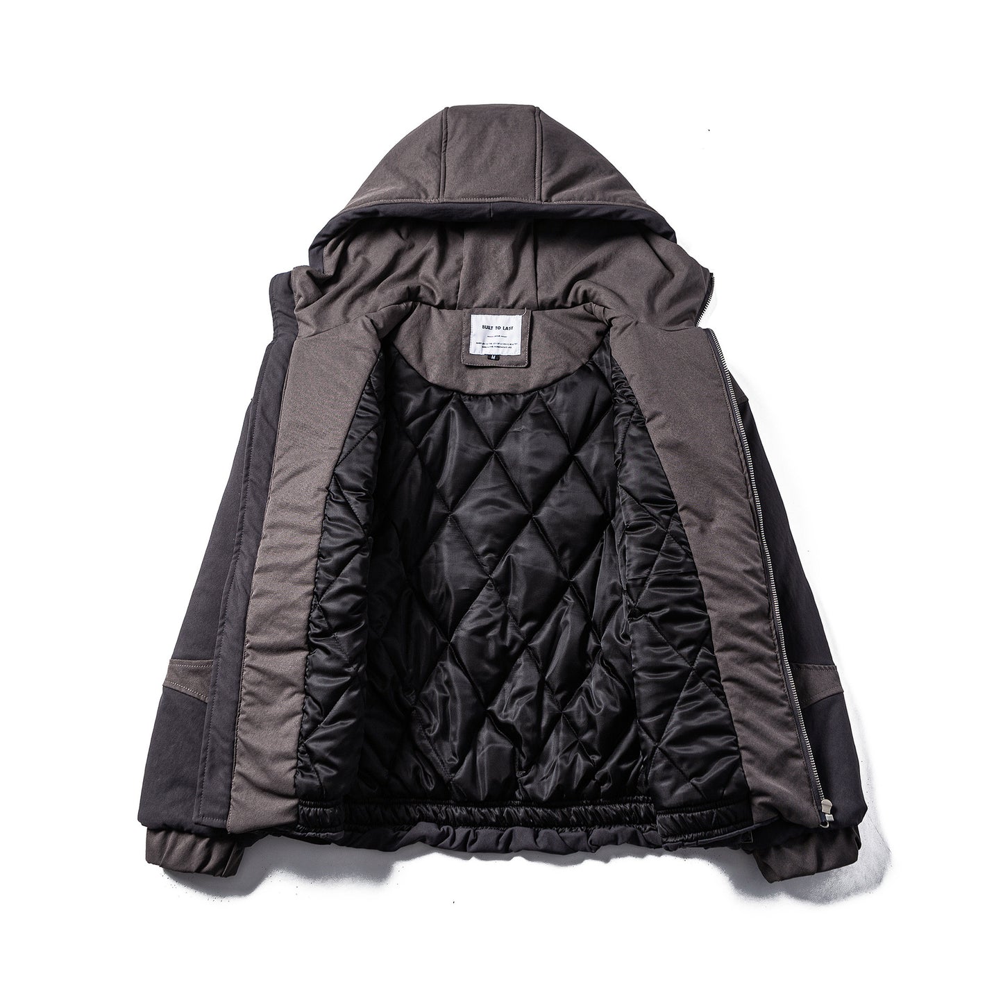 Hooded Colour Block Zip-Up Thick Cotton Insulated Winter Weather-Resistant Coat