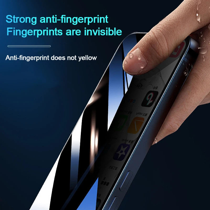 4 Pack Anti-Spy Tempered Glass For iPhone 15 14 13 Pro Max Privacy Screen