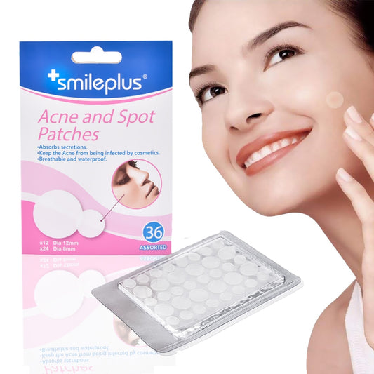 SmilePlus 36 Acne Spot Patches Anti-Inflammatory Hydrocolloid Pimple Treatment