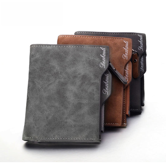 Men's Soft Leather Wallet Removable Card Holder Multi-Function Clutch Slim Design