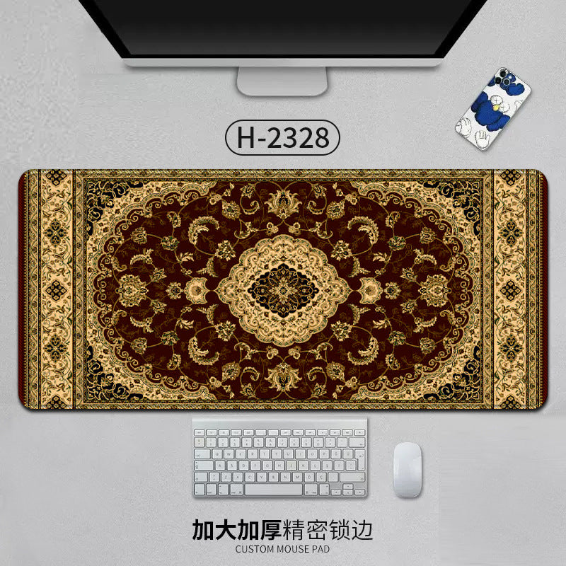 Large Persian Desk Mouse Pad Anti-Slip Natural Rubber Stitched Edge 800x400mm