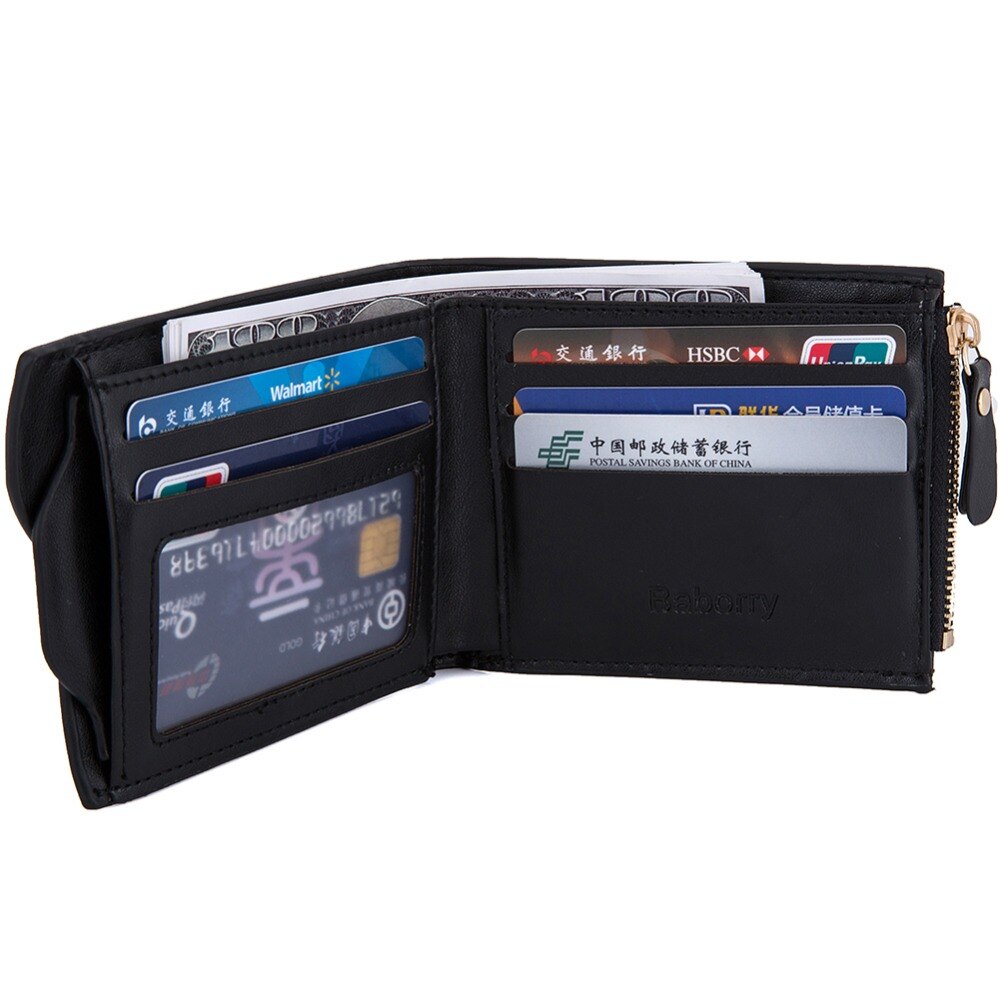 Men's Slim Bifold Wallet Faux Leather Card Holder Coin Pocket Billfold Organizer