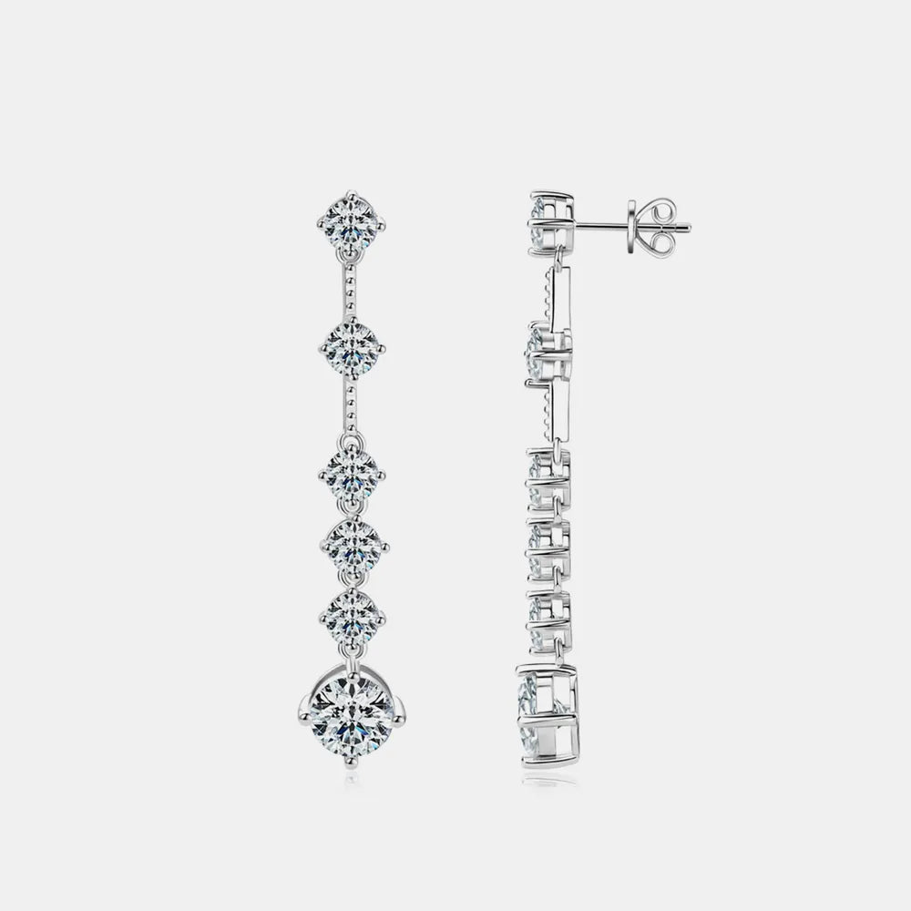 Luxury 925 Sterling Silver 4 Carat Moissanite Stud Earrings D Grade Clear 77mm