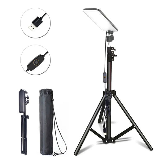 Adjustable LED Camping Light Tripod USB Rechargeable Outdoor Lighting Solution