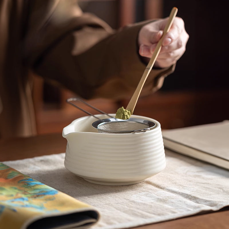 Authentic Matcha Tea Ceremony Set 8 Pieces Includes Ceramic Bowl Bamboo Tools