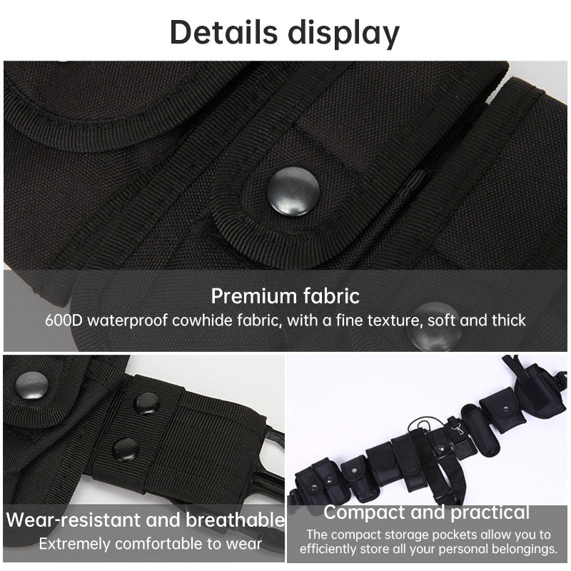 Tactical Holster and Flashlight Pouch Set with MOLLE Duty Belt System 10 Piece