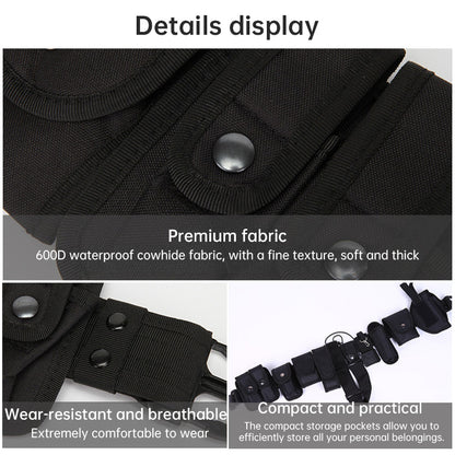 Tactical Holster and Flashlight Pouch Set with MOLLE Duty Belt System 10 Piece