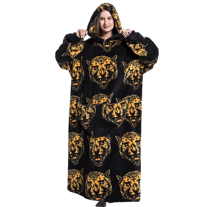 Oversized Blanket Hoodie Adults Ultra-Soft Warm Long Hooded Fleece Pockets