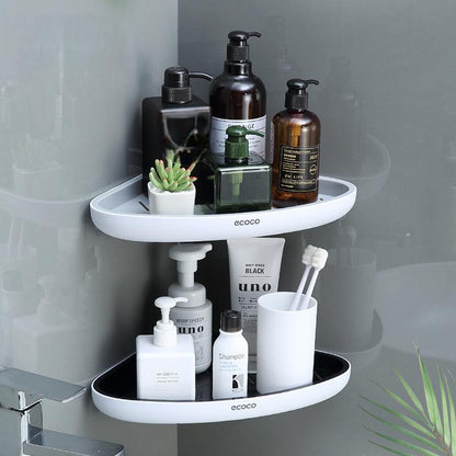 Bathroom Wall Mounted Storage Rack Triangular Shelf Non Perforated Drainage Slot