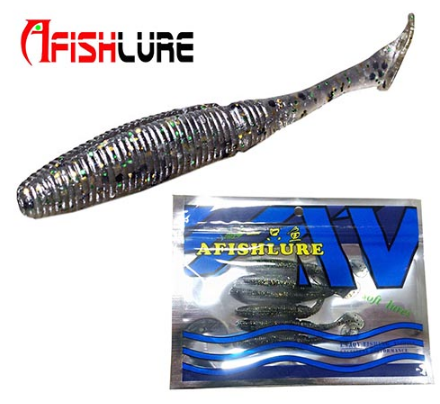 Soft Worm Paddle Tail Lure 6 Pack 75mm 3.2g Freshwater Bass Swimbait Fishing