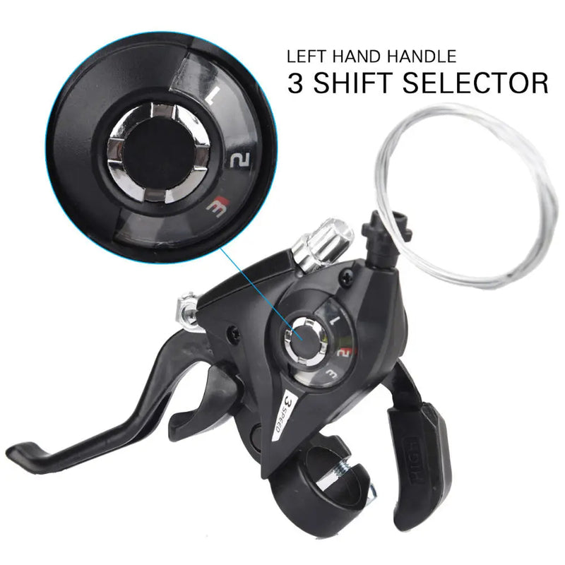 MTB Bicycle Shifter Levers 3x7 21 Speed Brake Shift Cable Cycling Disc Handle